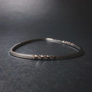 Vintage Monet Triangle Silver Tone Bangle Bracelet